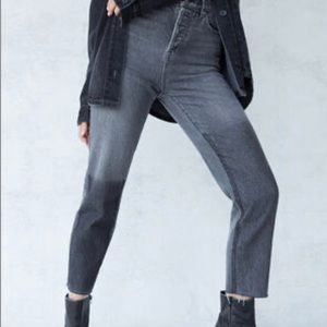 Pacsun Grey And Black High Rise Straight Jeans